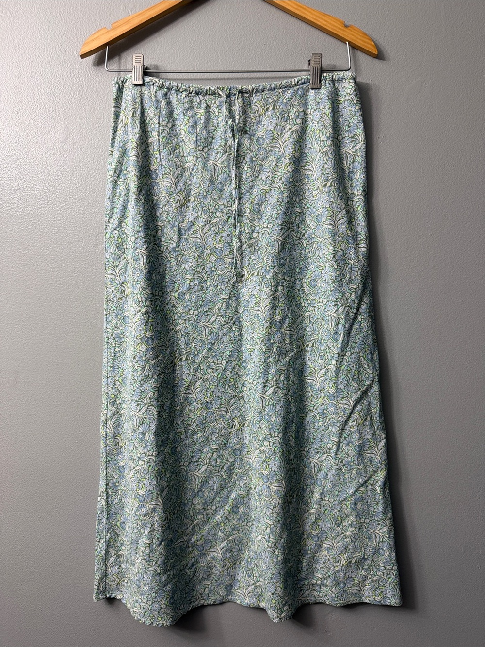 Marine layer Avery Hemp Midi Skirt Blue Floral Slip Maxi Skirt - Women medium